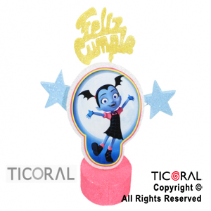 ADORNO CUBITO ECO FELIZ CUMPLE VAMPIRINA TELGO x 1